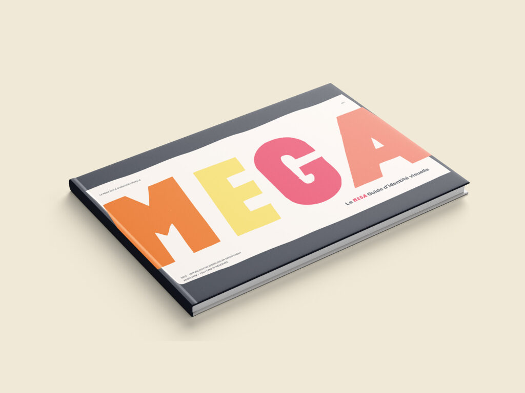 Mockup de l’identité visuelle du groupement MEGA.